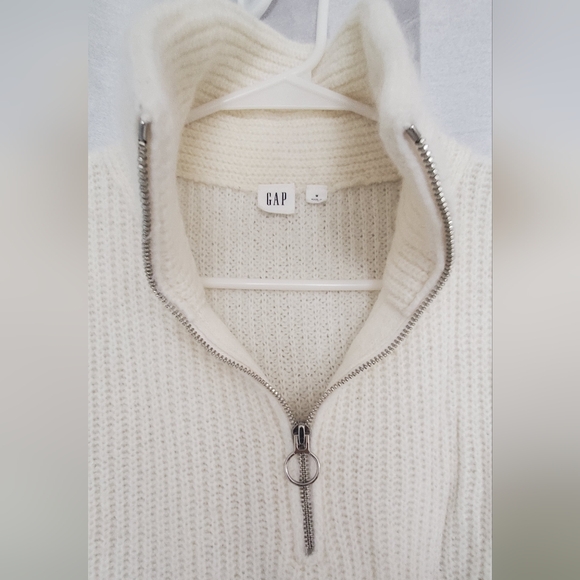GAP Cream Knit 1/4 Zip Sweater | M - Picture 3 of 6